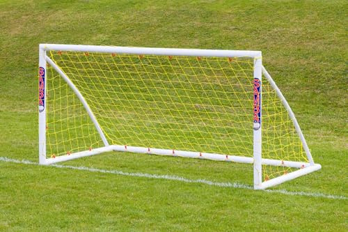 SAMBA garden football goal (choose your size), UK made, premium uPVC locking frame, all weather, extra thick net