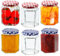 Offer Shop Jam Jars with Lids Hexagonal Glass Jars with Red and Blue Lid| 280ml Mason Jars Airtight | Perfect for Jam packing Pickle Spices- Pack 6