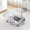 FGDIUCVN Table Basse en Verre trempé, Table d'appoint Ronde avec roulettes, Table de canapé Extensible à Plateau relevable, Tables d'appoint rotatives Mobiles, Table d'appoint pour Meubles