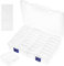 Bead Storage Box, 28 Compartments Bead Organiser Storage Box with Stickers, Clear Craft Storage, Craft Organiser Storage Box Plastic Diamond Art Storage Box for Beads, Diamonds, Jewelry, Earplug