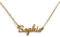 Hairyworm Personalised Necklace with Name and Faux Leather Gift Pouch, Custom 18K Gold Plated Necklace, Sterling Silver Plated, Rose Gold Plated Pendant with Chain 14, 16, 18, 20, 22 inch, Font 1