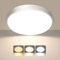 OOWOLF Led Flush Ceiling Light - 24W 2400LM 9 Inch Metal Base 3000K/4000K/5000K Waterproof IP44 Bathroom Ceiling Light Fitting for Bedroom, Kitchen, Hallway, Living Room, Toilet, Shower (White, 1Pack)