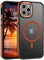 DOMAVER Magnetisch Hülle für iPhone 12/12 Pro, Handyhülle iPhone 12/12 Pro 6.1'' Case kompatible mit Mag Safe, Durchscheinend Matt Stoßfeste Rundumschutz Schutzhülle, Orange