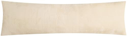 Fleece Winter Seitenschläferkissen Bezug in 40x145cm - Ecru Creme - flauschig weich und warm, kuschelig - 1 Stück (W-40x145cm-Ecru)