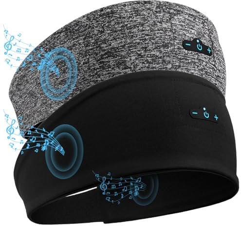 TOPIEI Sleep Headphones Bluetooth Headband for Side Sleeper 2-Pack, 14H Playtime, Wireless Headband Headphones with HD Stereo Speakers for Workout,Running,Yoga, Ideal Gifts for Men, Women, Teens
