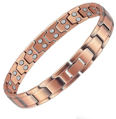Magnetfeldtherapie KupferFußkette Herren, Magnetisches Fußkette Herren, 25 CM Langes Fußkette Kupfer mit 3500 Gauss Magneten, Reines Kupfer Magneten für Füße Knöchel