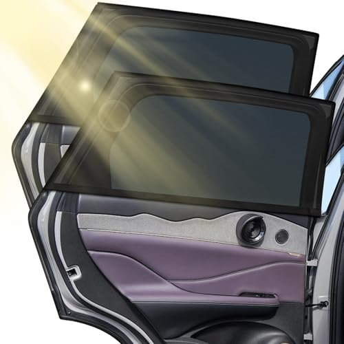 Parasoles Coche Bebé con Protección UV(Pack of Two), Visera para Ventana de Coche para Niños, 125x80cm Extensibles, Universales para el 99% de Los Coches