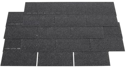 HaiYiZuhause Bitumen Dachschindeln, 3 m², 21 Stück Dachschindeln für Gartenhaus und Carport, Bitumen (Schwarz, Standardausführung)