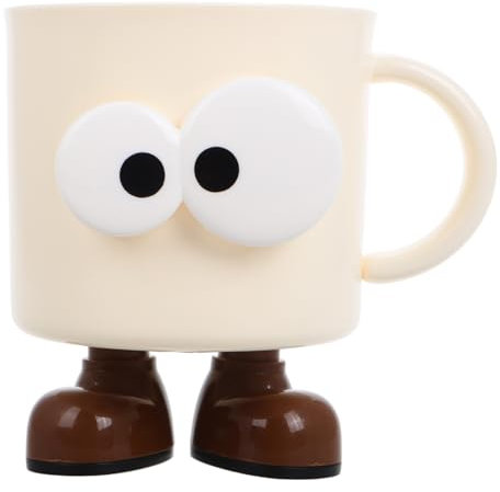 BESTYASH Kids Badezimmer Zahnbürstenhalter Becher Lustiges Cartoon-Design Mit Großem Augenmotiv Wiederverwendbarer Kunststoff Mundspülbecher Für Junge Mädchen Mit Integriertem