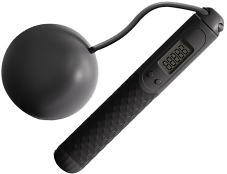 Cuerda de saltar con peso para adultos con cable de acero pesado, cuerda de saltar digital profesional con contador de saltos digitales profesionales