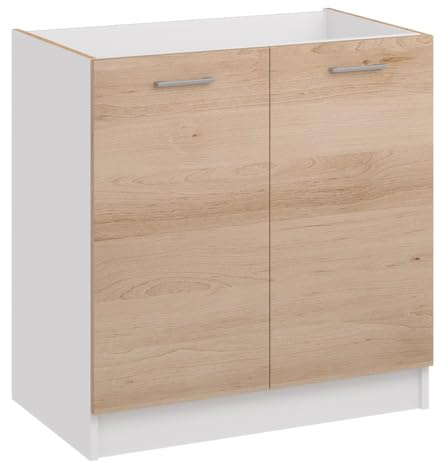 roe furniture Spülenunterschrank für Einbauspülen mit 2 Türen – Küchenschrank ohne Fachboden, 80×82×44 cm – Stauraumschrank aus Holzwerkstoff