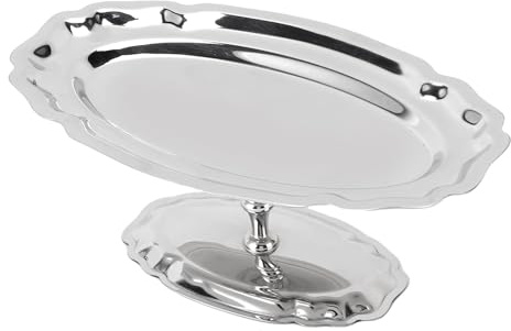 BAFOVY 304 Stainless Steel Footed Dessert Serving Tray, Elegant Dessert Stand with Space-Saving Design, Stylish Presentation Upgrade, Premium 304 Stainless Steel, for Sophisticated Food