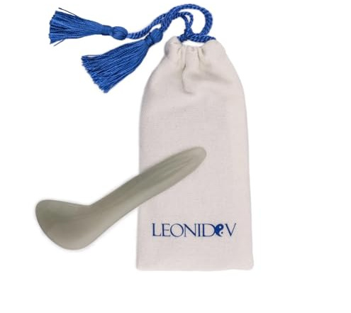 Leonidov Gua Sha Stein aus Jade - Massagestein fürs Gesicht - Premium Löffel 11,5x4 cm - Der Ideale Guasha Gesichtsmassage Stein - Massage mit Gua Sha Schaber für den Körper
