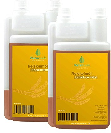 Naturzade Reiskeimöl Einzelfuttermittel Pferde 2 Liter Dosierflasche