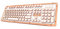 Azio MK-RETRO-L-02-US Retro Classic Posh Clavier mécanique rétroéclairé USB de Luxe Vintage (Interrupteur Bleu, Cuir Blanc, Cadre en Alliage de Zinc) – Blanc/cuivre