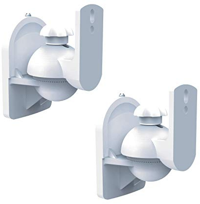 conecto CC50298 Lautsprecher Universal-Wandhalterung, neigbar -20° bis 20°, schwenkbar -70° bis 70°, Wandabstand 64mm, Traglast max. 3,5kg, 2er-Set, weiß