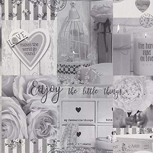 Arthouse Diamond Rose Mono Wallpaper 259901 - Glitter Photo Floral Novelty Love