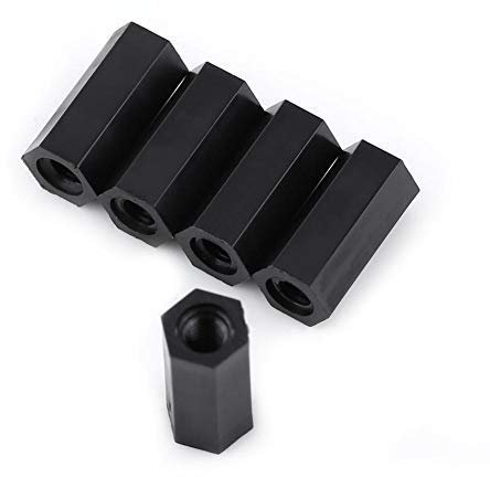 100 Stücke M3 Innengewinde Nylon Hex Spacer Standoff Säule Schwarz (M3 * 10)