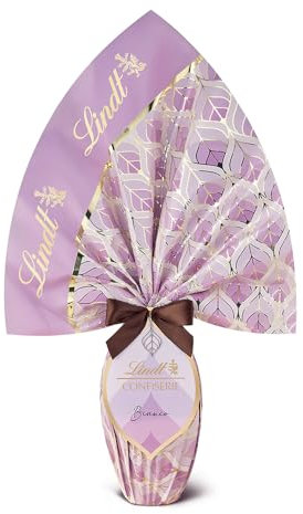Lindt Uova di Pasqua Cioccolato Bianco, Uovo al Cioccolato Bianco con Sorpresa, 300g
