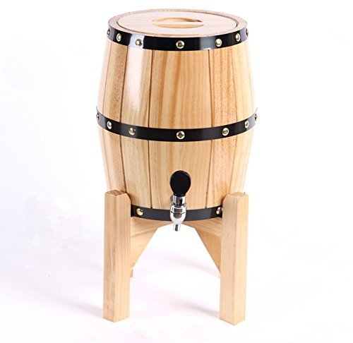 Eichenholzfässer mit Edelstahl-Weinfässern zur Aufbewahrung von Wein, Bier, Whiskey (weiß, 3 l)