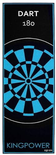 Kingpower Dart Teppich Target Oche Matte Steeldart Dartpfeile Dartboard Zubehör Dartteppich Darts Abwurflinie Schutz Gummi Boden Dartscheibe Blau 237 x 80 cm