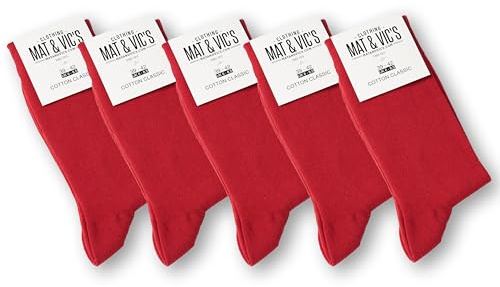 Mat & Vic's Chaussettes Homme, 5 ou 10 paires, 35-38, 39-42, 43-46, 47-50 | Chaussettes Femme, mi-mollet coupe classique, Certifiées OEKO-TEX 100, Fabriquées en Europe (Turquie)