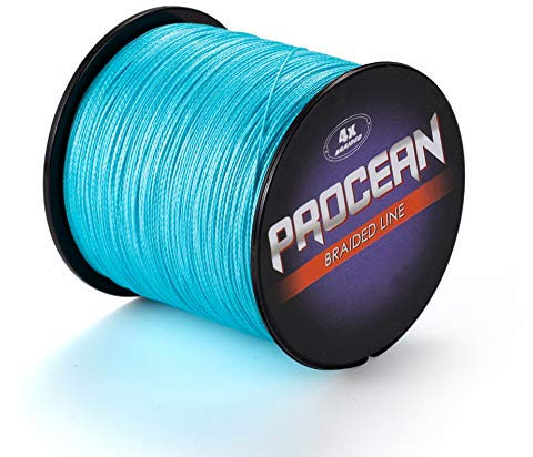 Procean 100 % PE 4 & 8 Stränge geflochtene Angelschnur, 2,7 - 136 kg empfindliche geflochtene Schnur, super Leistung und kostengünstig (blau, 2,7 kg (0,10 mm-328 Yds)