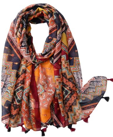 FAIRYGATE Scarf for Women Lightweight Floral Flower Scarves for Spring Summer Autumn Winter Shawl Wrap