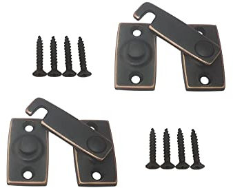 QCAA Solid Brass Shutter Bar/Door Latch, 7/8 x 2-3/32, Edged Classic Bronze, 2 Pack, Made in Taiwan