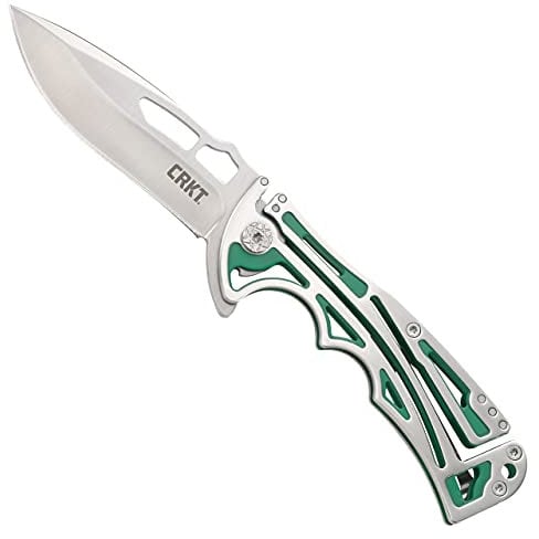 CRKT Unisex – Erwachsene NIRK Tighe II Taschenmesser, Grün-Silber, 18,8 cm