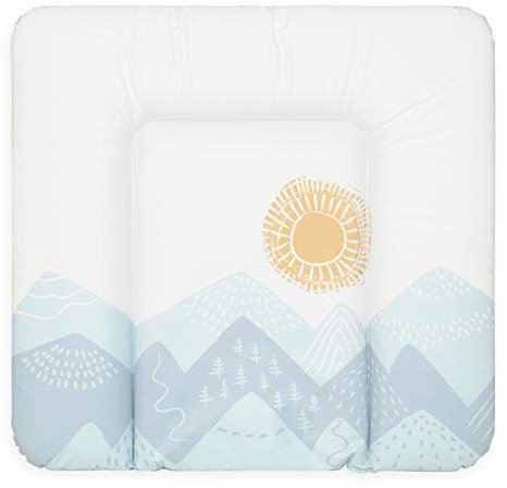 Bonky® Matelas à Langer Bebe souple 72x75 cm - Matelas à langer epais lavable - pour garçons et filles - Certifié Öko-Tex - Imperméable - les montagnes - 75x72 cm