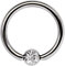 Titan Piercing Schmuck Ring 1,6 x 10 mm mit Zirkonia Kugel in klar