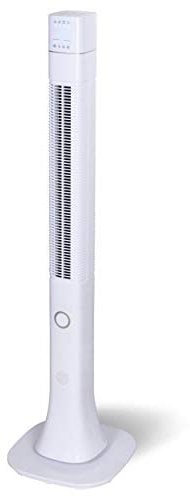 MaxxHome De Torre Para Dormitorio con Control Remoto - Ventilador de pie Largo de 123 cm Para Habitación, Hogar y Oficina - 50W Blanco y Negro s de Dormitorio para Enfriamiento y Sueño con 3 Modos