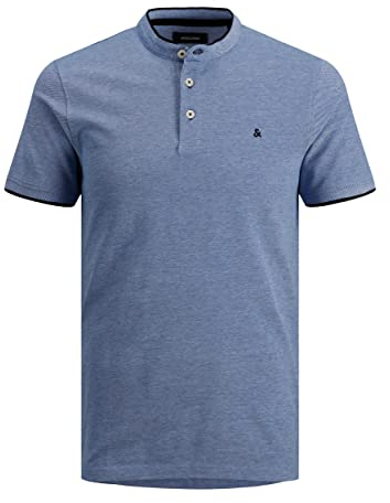 JACK & JONES Herren Jjepaulos Mao Noos Polohemd, Bright Cobalt, L EU