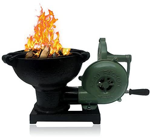 Simond Store Blacksmith's Forge with Hand Blower for Knife Making Blacksmithing Forging Tools Equipment - Vintage Style Coal Forge Furnace with Pedal Type Handle