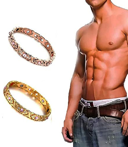 (2 Stück) 4000 Ionen Damen-Slimfit-Magnetarmband, Lymphdrainage-Magnetarmband, Energie-Anti-Schwellungs-Armband für Männer und Frauen, ideal für übergewichtige Menschen (Style A)