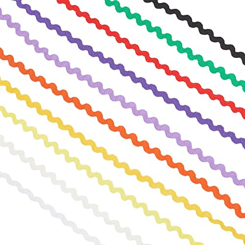 GORGECRAFT 54 Yard/ 50m 10 Farben RIC Rac Wave Bending Fransenband Rick Rack Wrapping Stoffband Für Kleidung Kleid Nähen Blumenherstellung Home Party Hochzeit Dekoration Spitzenband Handwerk