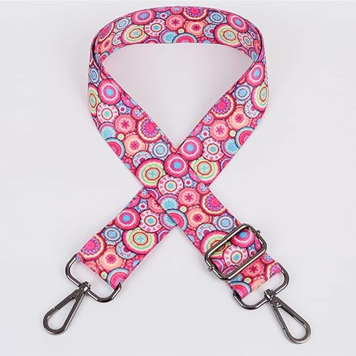 Längenverstellbarer Schultergurt für Taschen, 80-140cm 3.8cm Breit Taschengurt Bunt Muster Schulterriemen mit Karabiner Taschenriemen Mädchen DIY Taschenzubehör für Schultertasche und Handtaschen,#4