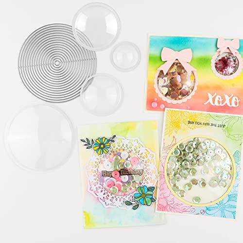 Lot de 40 dômes de shaker dimensionnels 3D, 4 tailles de diamètre avec 17 cercles en métal pour la fabrication de cartes, transparent pour la fabrication de cartes shaker, les travaux manuels
