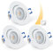 URing LED Einbaustrahler Flach Schwenkbar Dimmbar, LED Spot inkl wechselbarem 230V 5W 650LM warmweiß 3000K Modul, bohrloch 68mm - 76mm, Einbauspots Deckenspots für Wohnzimmer, Badezimmer, Büro