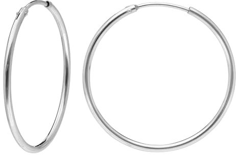 trendor Damen Ohrringe 925 Silber Creolen ⌀ 32 mm eleganter Ohrschmuck für Damen, zauberhafter Silberschmuck, zeitlose Geschenkidee, 15051