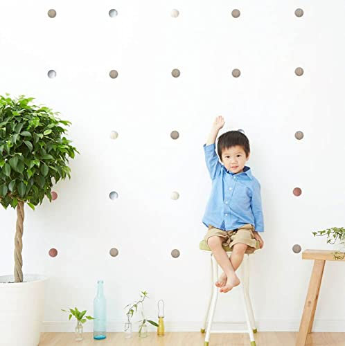 INSPIO Wandtattoo Grau Braun Punkte Wandsticker Dots Selbstklebende Kreise Stickers Babyzimmer Deko Tupfen Wandtattoo Kinderzimmer Wandaufkleber für Schlafzimmer Babyzimmer Wohnzimmer Wanddeko (N.4)