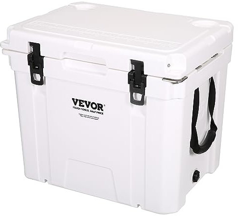 VEVOR Nevera Rígida Portátil 42,6 L 40-45 Latas Nevera de Plástico Rígido con Aislamiento Hermético de Espuma LLDPE para Mantener Fría Comida Bebidas para Senderismo Pícnic Camping Viaje, 55x41x47 cm