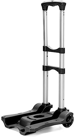 Chariot Pliable résistant de Roue de Sac à Main, Chariot se Pliant de brouette de Camion, Caddie portatif de Bagage de Voyage d'utilisation à la Maison KIRANDIE (Color : Black)