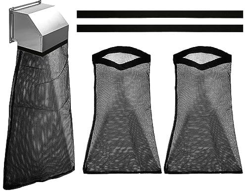 2 Stück Dryer Lint Catcher, Flusenfänger für Trockner mit 2 Magischen Klebern Trockner-Fusselbeutel-Fänger im Freien Trockner-Lüftungs-Fusselfänger zum Auffangen von Flusen und Staub (Schwarz)