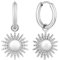 BONNYBIRD® Silber Creolen mit Anhänger Sonne - Damenohrringe aus Edelstahl, Hängend