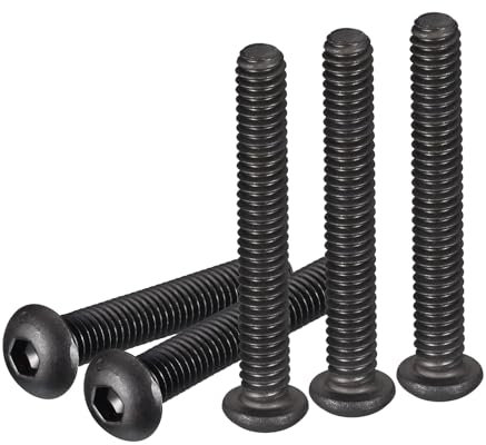 DTGN 1/4-20x2 Vis à Tête Cylindrique à Six Pans Creux 10 Pièces Convient pour les Machines Acier au Carbone Oxyde Noir Fixations UNC à Filetage Complet à Entraînement Hexagonal