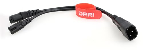 DRRI IEC 320 C14 to C13+C7 Female Y Splitter Power Plug Cord for Apple TV 4K Television| Barcode Machines|Scanners| Projectors