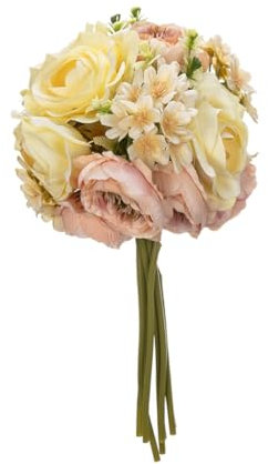 DECHOUS Künstlicher Blumenstrauß Brautstrauß Gelb aus Kunststoff und Stoff