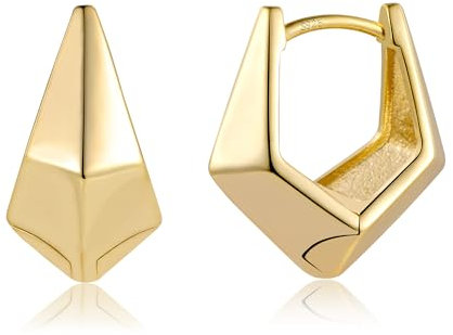 Creolen Gold Kleine Ohrringe Klobig Damen, Silber 925 Creolen Klobig Gold Ohrringe Oval, 23K Gold Knorpel Huggie Creolen Klobig Leicht Breit Chunky Creolen Oval Gold Ohrringe Kleine Damen